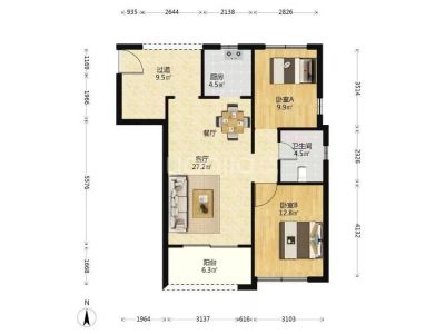 北城世纪城一期鸿徽苑婚房装修92平拎包入住 满五唯一
