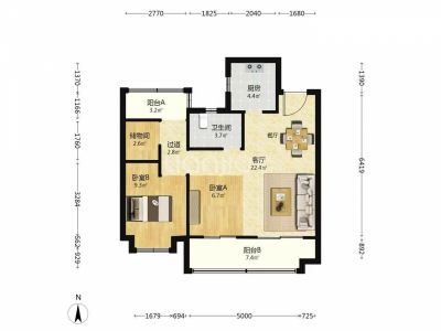 中南宸悦二期毛坯86平不满两年包税，随时看房